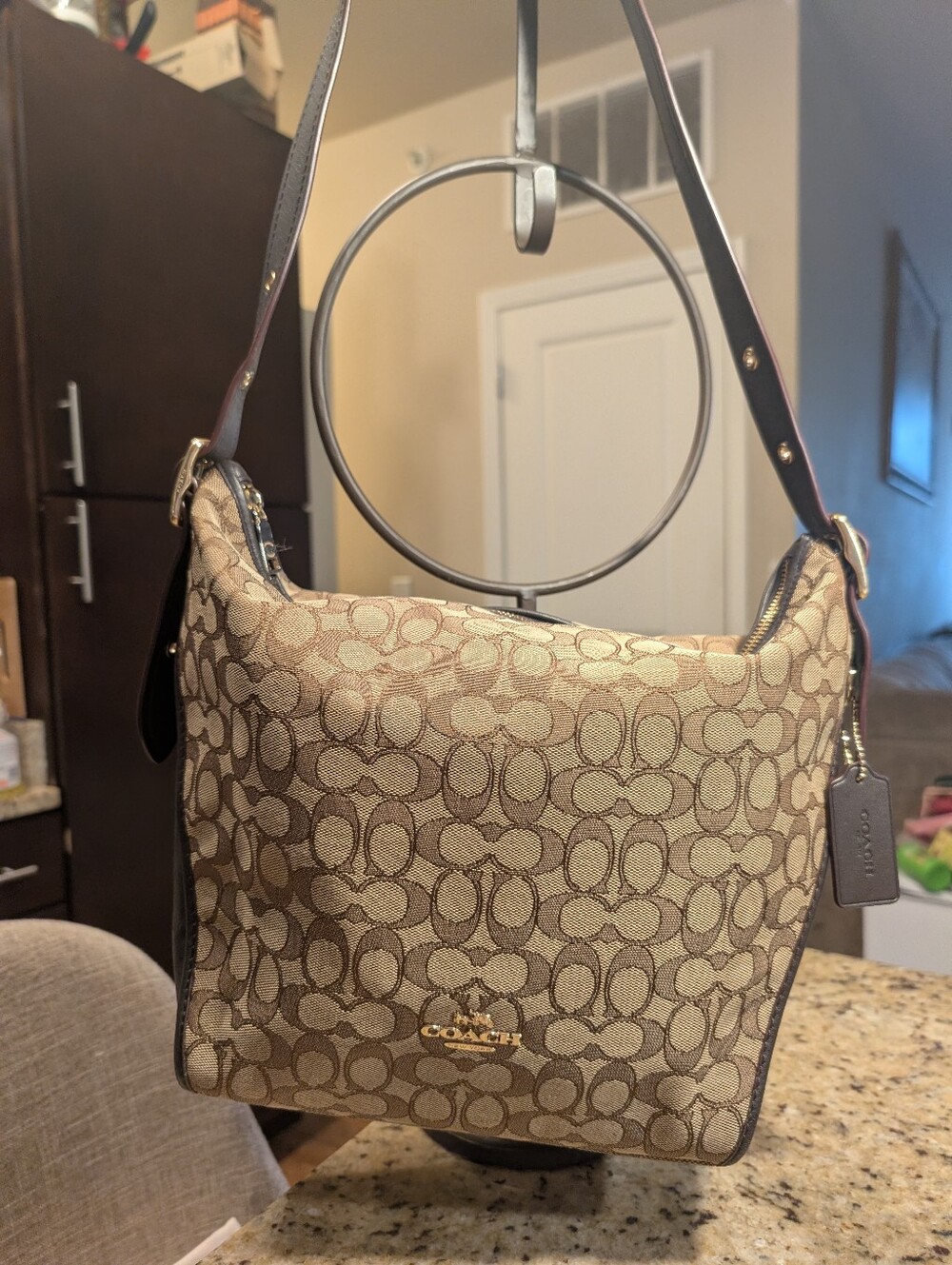 Coach Brown Tan Signature Large Duffle